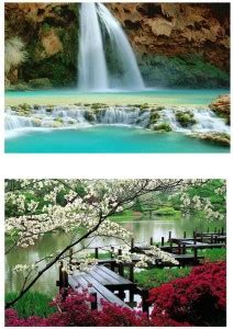 Nature Poster Combo|Waterfall Scenery Wall Sticker Poster|Poster for ...