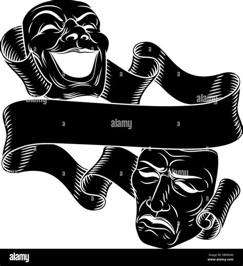 Theatre Drama Theater Comedy Tragedy Masks Sign Stock Vector Image ...