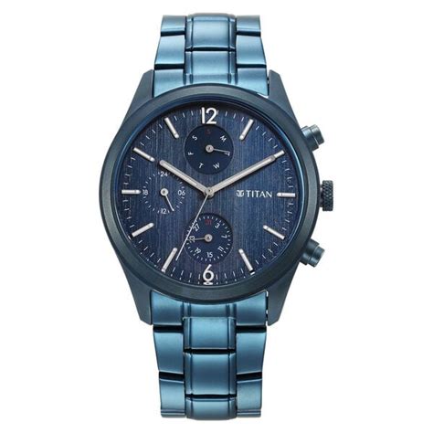 Buy Online Titan Neo Splash Multifunction Blue Dial Blue Stainless ...