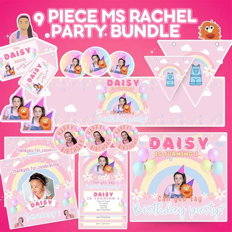 MS RACHEL BIRTHDAY Party Bundle, Birthday Banner, Birthday Poster, Pink ...