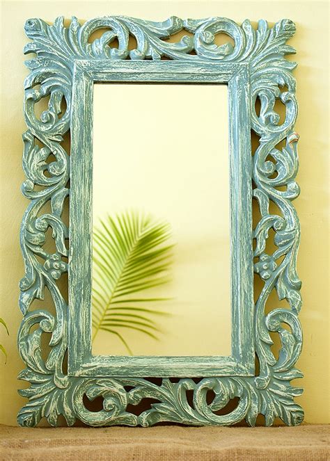 Get Treasury Teal Antique Mirror Frame at ₹ 2899 | LBB Shop