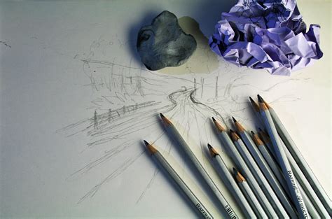 crumpled, drawing, still life, pen, pencils, sketch pad, paper, eraser, pencil, art, drawing ...