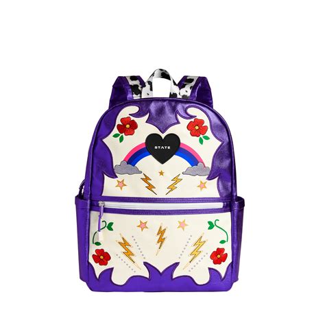 STATE Bags | Kane Kids Travel Backpack Metallic Fuzzy Hearts | Back to ...