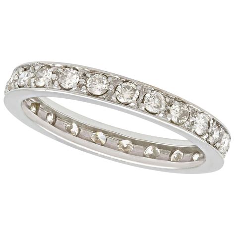 Baguette Sapphire and Diamond White Gold Full Eternity Ring For Sale at ...