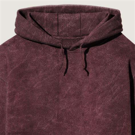Crimson Haze: Maroon Acid Wash Hoodie – Evo Vogue