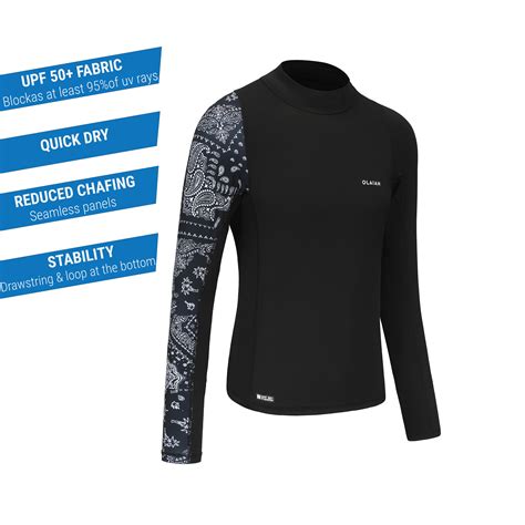 Men Surfing Long sleeve UV Protection(UPF50+)- 500 Black