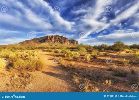 Hiking Trail in Superstition Mountains, Arizona Stock Image - Image of ...