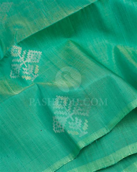 Dual Toned Green and Grey Borderless Soft Silk Saree - AC17 – Pashudh ...