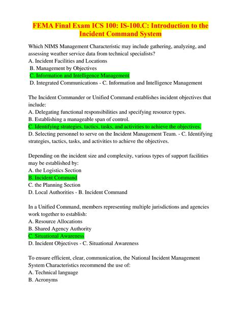 Image result for ICS 100 Post-Test