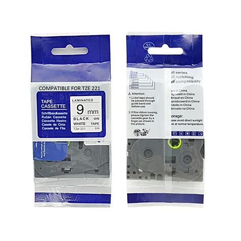 Autm Compatible for Brother TZE 221 Label Tape Cassette Black on White ...