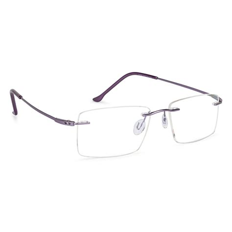 Buy Purple Rimless Rectangle Vincent Chase Online SLEEK STEEL E004 ...