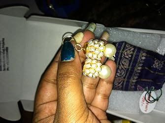 Rajasthani Traditions Gold White Toned Stone Studded Pearl Jhumki ...