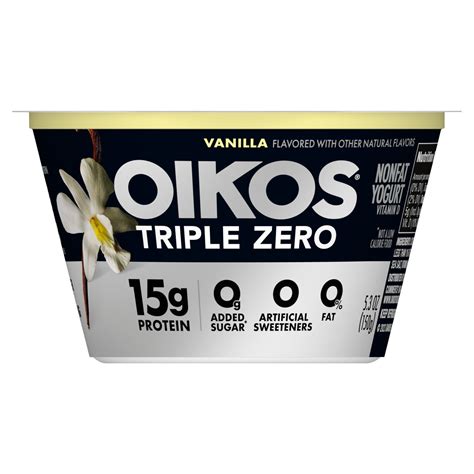 Oikos Triple Zero Vanilla Flavored Nonfat Yogurt, 5.3 oz - Fairway