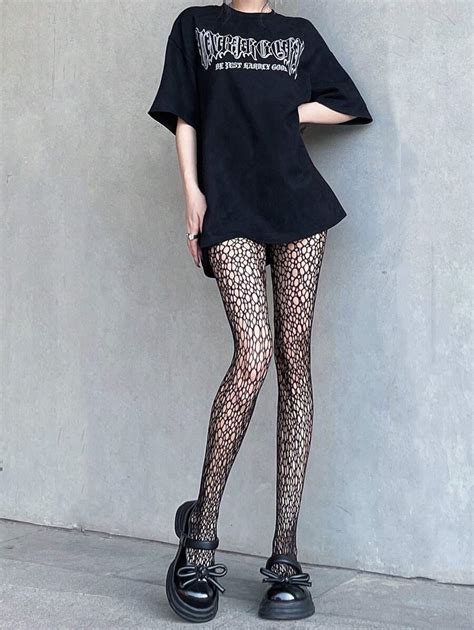 Embroidered Fishnet Stockings - Summer Japanese Hollow Out Black ...