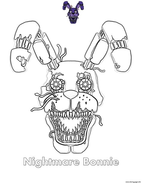 Nightmare Bonnie FNAF Coloring page Printable