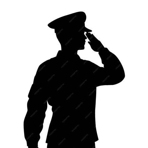 Premium Vector | Salute soldiers silhouette of saluting army soldiers saluting male army soldiers