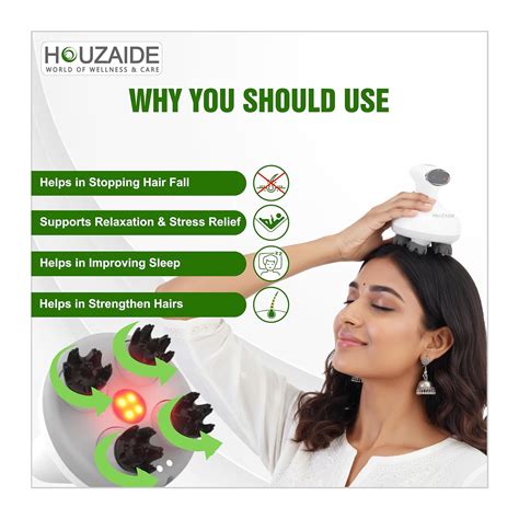 Houzaide Smart Scalp Massager with EMS and Red Light Therapy (HA103 ...