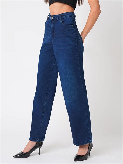 Buy Women Blue High-Rise Wide Leg Jeans | Kraus Jeans