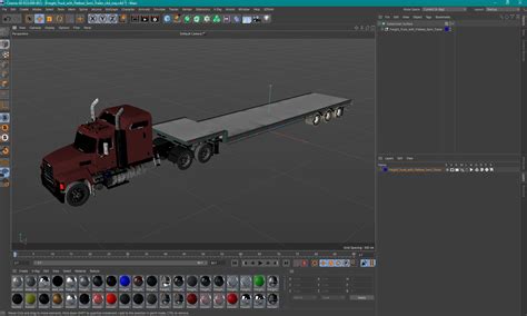 Freight Truck with Flatbed Semi Trailer 3D model | 3D Molier International