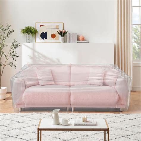 Clear Thick Plastic Sofa Cover, Fits for Loveseat 3-Seat Sofa, Heavy ...