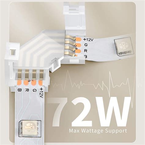 Buy VIVEFOX 10 Pcs L Shape 4-pin Connectors, LED Light Strip Connector ...