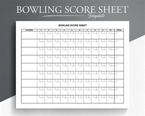 Printable Large Bowling Score Sheet - Printable