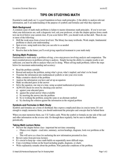 Image result for Math Studing Tips