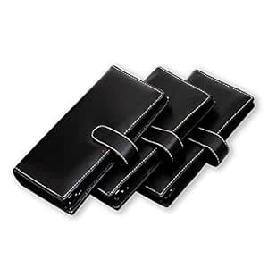 COI Black PU Leather Expanding and Multiple Cheque Book Holder for ...