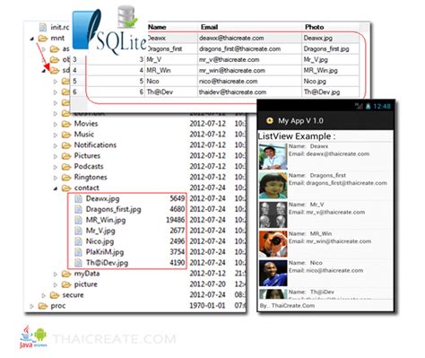 List View Using Adapter in SQLite in Android 的图像结果
