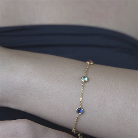 Shop Multi Crystal Charm Gold Bracelet for Women - PALMONAS