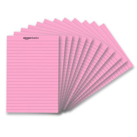 amazon basics Wide Ruled 5X 8 - Inch 50-Sheet Lined Writing Note Pad ...
