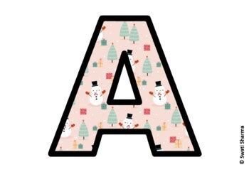 Winter Snowman Bulletin Board Letters, Alphabet Posters school resource ...