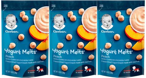 Gerber Yogurt Melts, Peach, 1 OZ