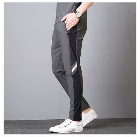 Men’s 4-Way Stretch Cotton Lycra Slim Fit Track Pant with Sporty Side ...