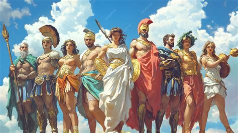 Greek god and goddess illustration the Twelve Olympians | Premium AI ...