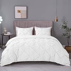 Buy ASHLEYRIVER 3 Piece Luxurious Pinch Pleated Duvet Cover with Zipper ...