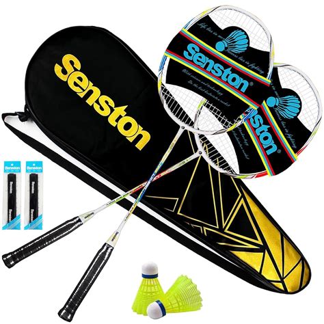 Buy Senston 2 Badminton Rackets with Carry Bag | Lightweight Graphite ...