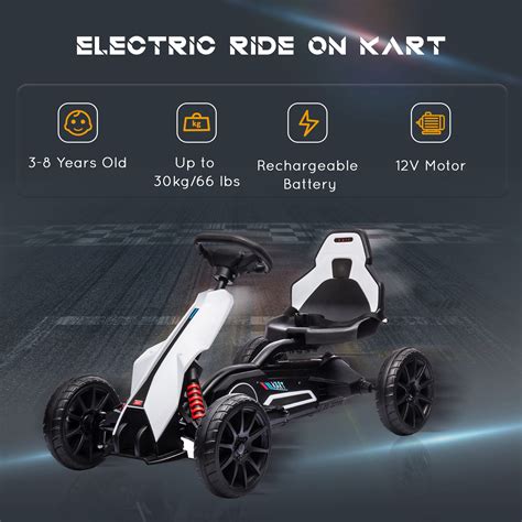 Aosom Electric Go Kart for Kids, 12V Adjustable Speed, Safe and Fun ...