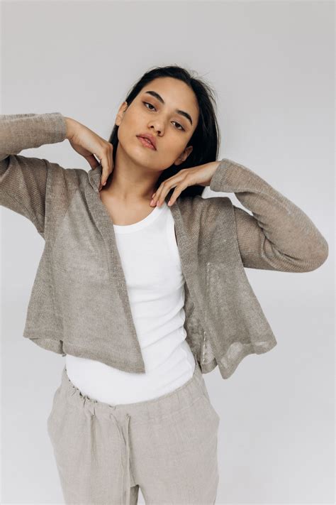 Lightweight Linen Knit Cardigan - Boho Style Summer Sweater, Perfect ...