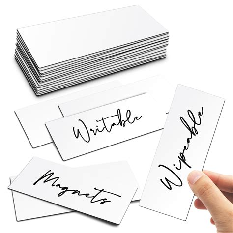 KYONANO Magnetic Strips Writeable 11 x 4 cm White Pack of 25 Wipe Clean ...