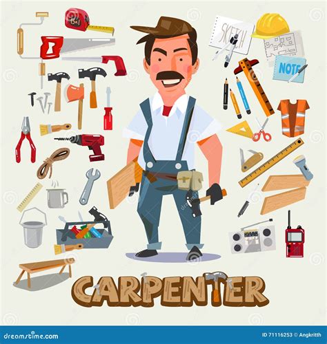 Diseño De Carácter Del Carpintero Con El Sistema De Herramientas DES ...