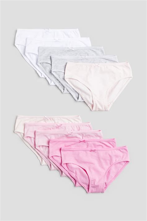10-pack cotton briefs - Pink/Light pink - Kids | H&M IN