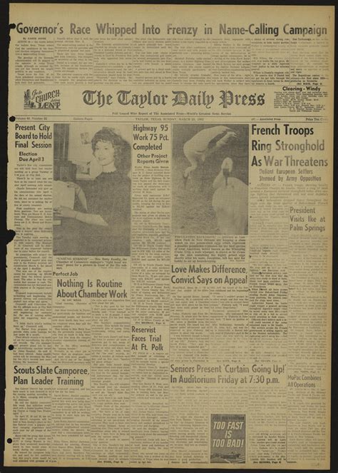 The Taylor Daily Press (Taylor, Tex.), Vol. 49, No. 82, Ed. 1 Sunday ...