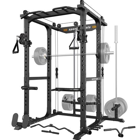 Amazon.com: Sportsroyals Power Cage, Multi-Function Power Rack with ...