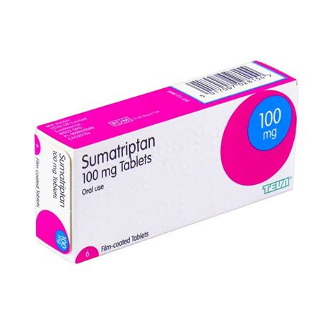 Sumatriptan 100mg Tablets – 6 Tablets