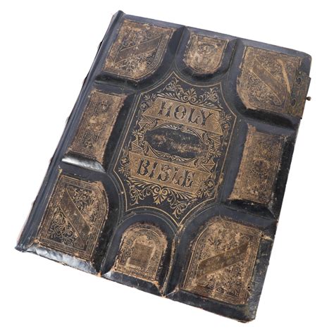 Lot - 1870's illustrated explanatory family Bible. Large quarto ...