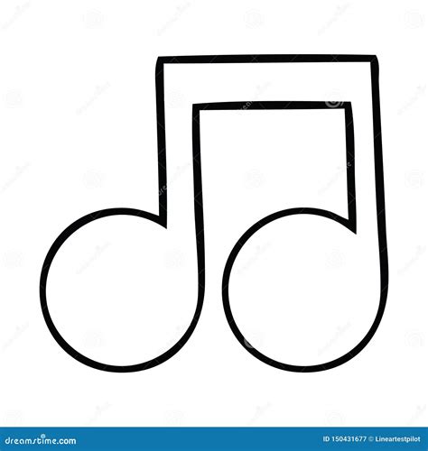 Line Drawing Cartoon of a Musical Note Stock Vector - Illustration of ...