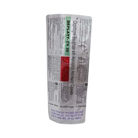 Deplatt Cv 20mg Strip Of 15 Capsules: Uses, Side Effects, Price ...