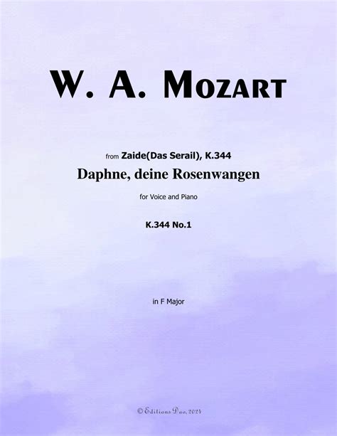 Daphne, deine rosenwangen, by Mozart, K.V.46c, in F Major (arr ...