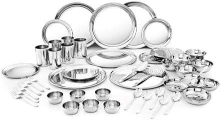Classic Essentials Stainless Steel Dinner Set|Serves 6 People|Heavy ...